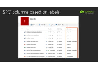 SPO columns based on labels
 