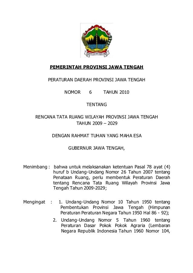 Rtrw Jawa Tengah Rtrw Jawa Tengah