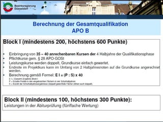 Berechnung der Gesamtqualifikation G8 I
 