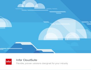 1Infor CloudSuite
Infor CloudSuite
Flexible, proven solutions designed for your industryTM
 