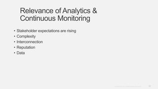 10Copyright © 2012. Infor. All Rights Reserved. www.infor.com
Relevance of Analytics &
Continuous Monitoring
• Stakeholder expectations are rising
• Complexity
• Interconnection
• Reputation
• Data
 