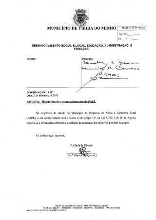 5.- MONITORIZAÇÃO E ACOMPANHAMENTO DO PAEL. - Reunião de Câmara 18/12/2013
