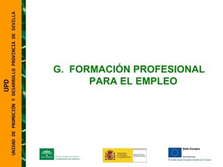 FORMACIÓN PROFESIONAL PARA EL EMPLEO UPD  UNIDAD DE PROMOCIÓN Y DESARROLLO PROVINCIA DE SEVILLA 