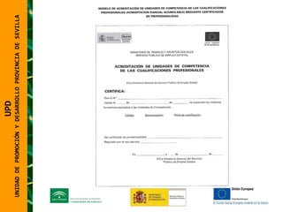 UNIDAD DE PROMOCIÓN Y DESARROLLO PROVINCIA DE SEVILLA UPD  UNIDAD DE PROMOCIÓN Y DESARROLLO PROVINCIA DE SEVILLA 