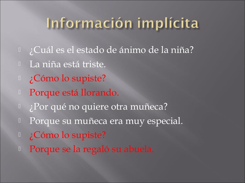 Información explicita e implicita Información explicita e implicita