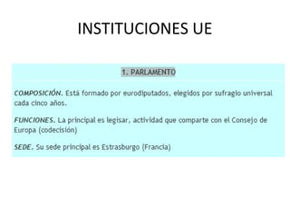 INSTITUCIONES UE
 