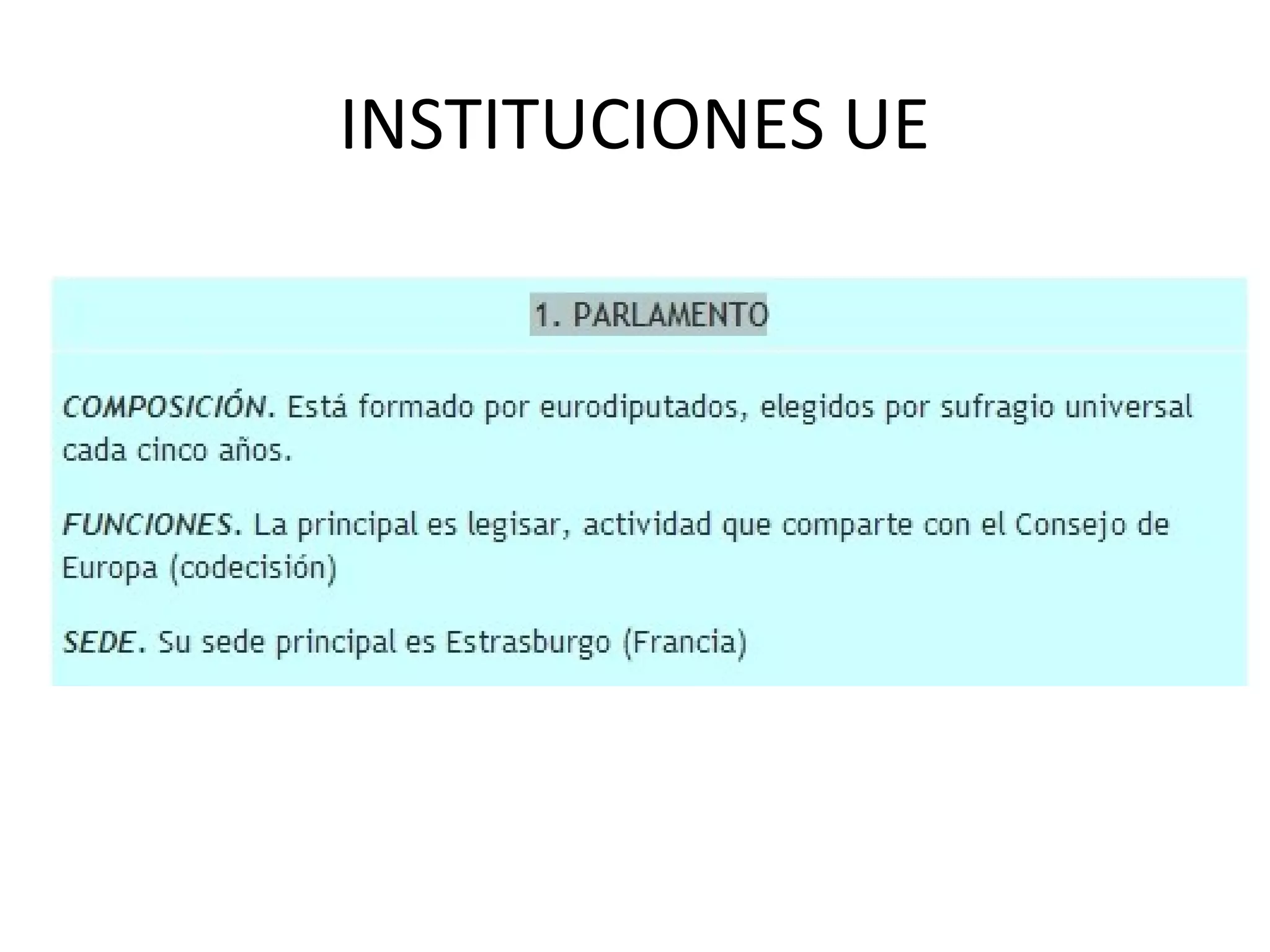 INSTITUCIONES UE
 