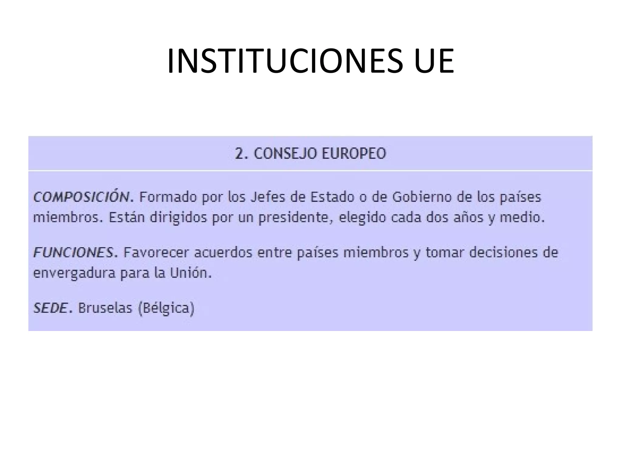 INSTITUCIONES UE
 