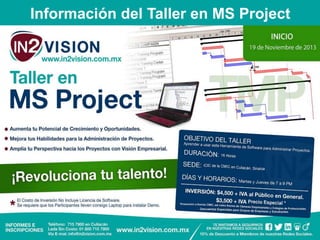 Información del Taller en MS Project

 