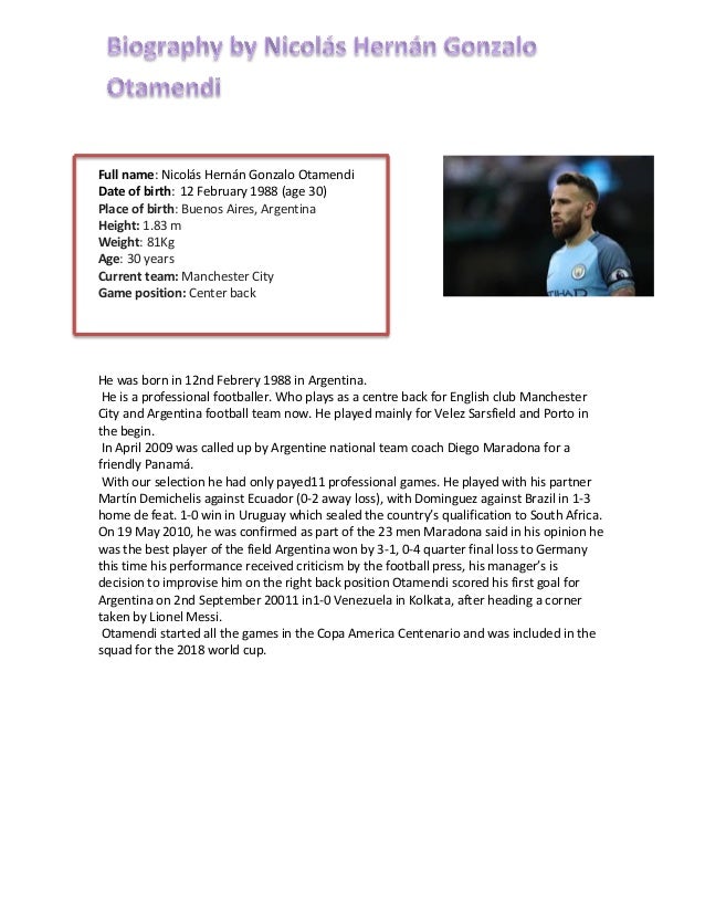 Informacion De Otamendi
