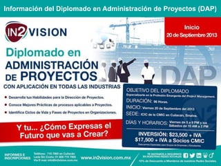 Información del Diplomado en Administración de Proyectos

 