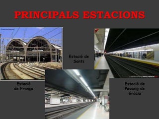 PRINCIPALS ESTACIONS


            Estació de
              Sants




 Estació                 Estació de
de França                Passeig de
                           Gràcia
 