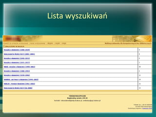 Lista wyszukiwań
 