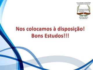 Informações importantes - Cursos Teológicos