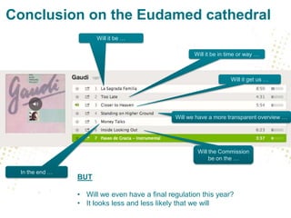 Conclusion on the Eudamed cathedral
Will it be …
Will it be in time or way …

Will it get us …

Will we have a more transp...