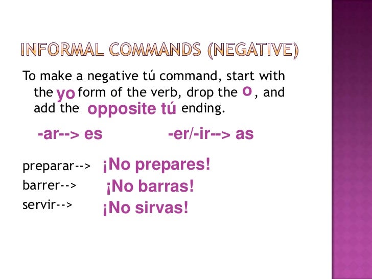 Informal commands