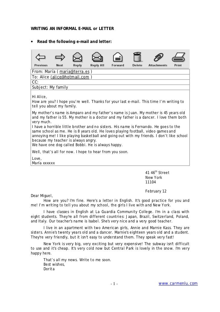 Informal email
