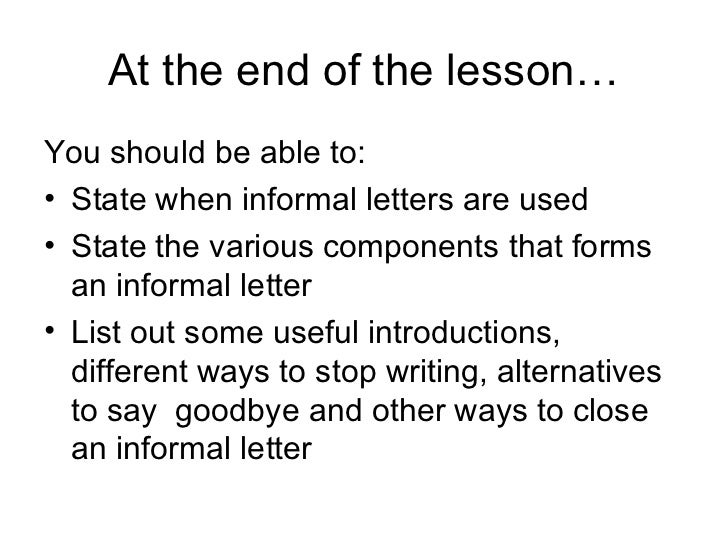 How to write informal letters in english