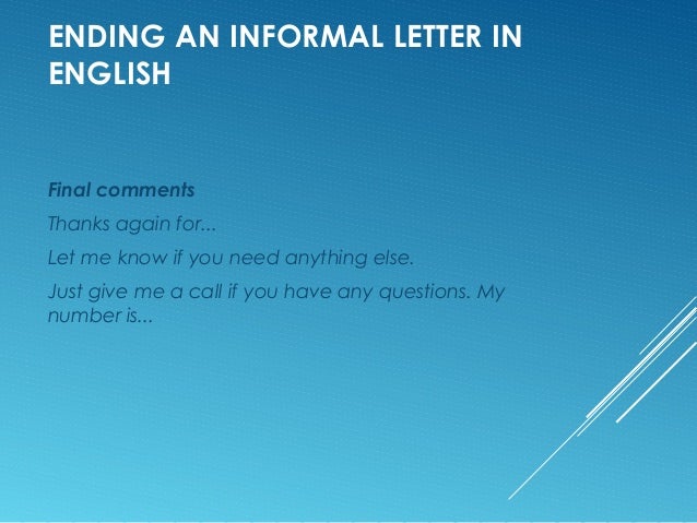 Informal letter M. van Eijk