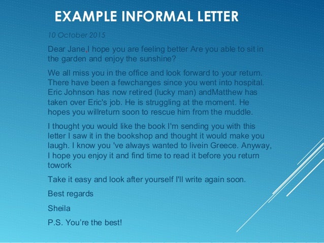 Informal letter M. van Eijk