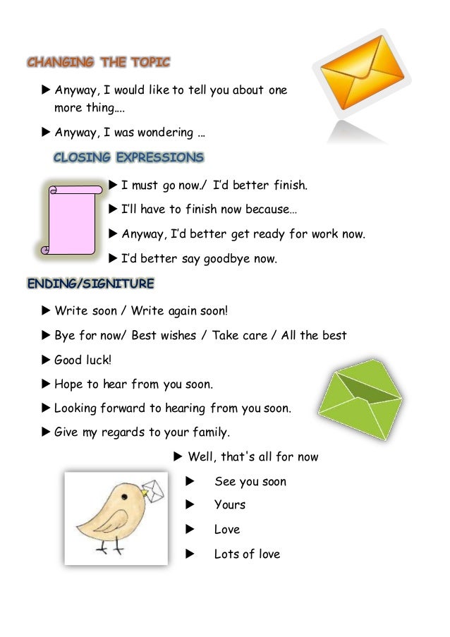 Informal letter expressions