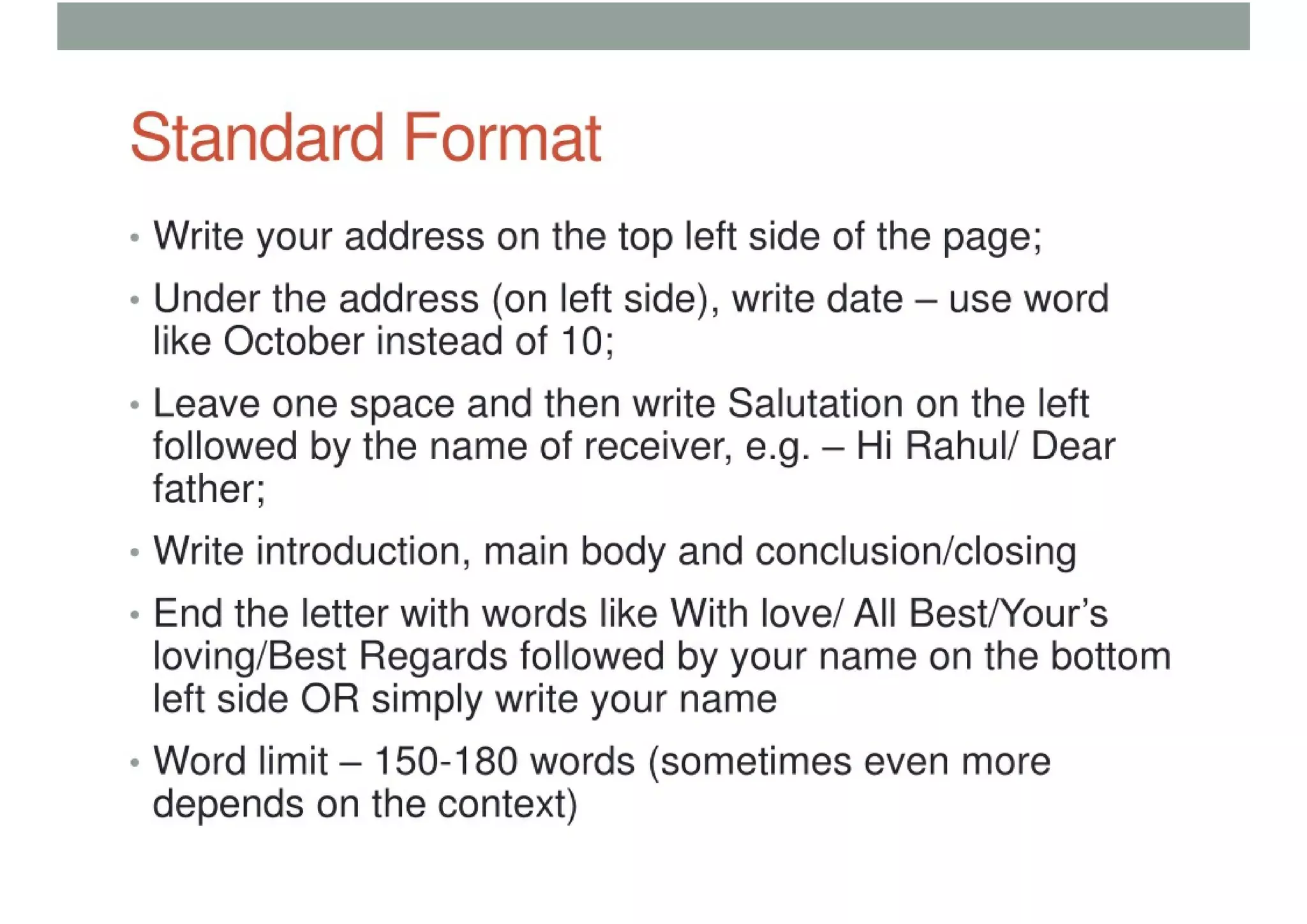 Informal Letter Writing