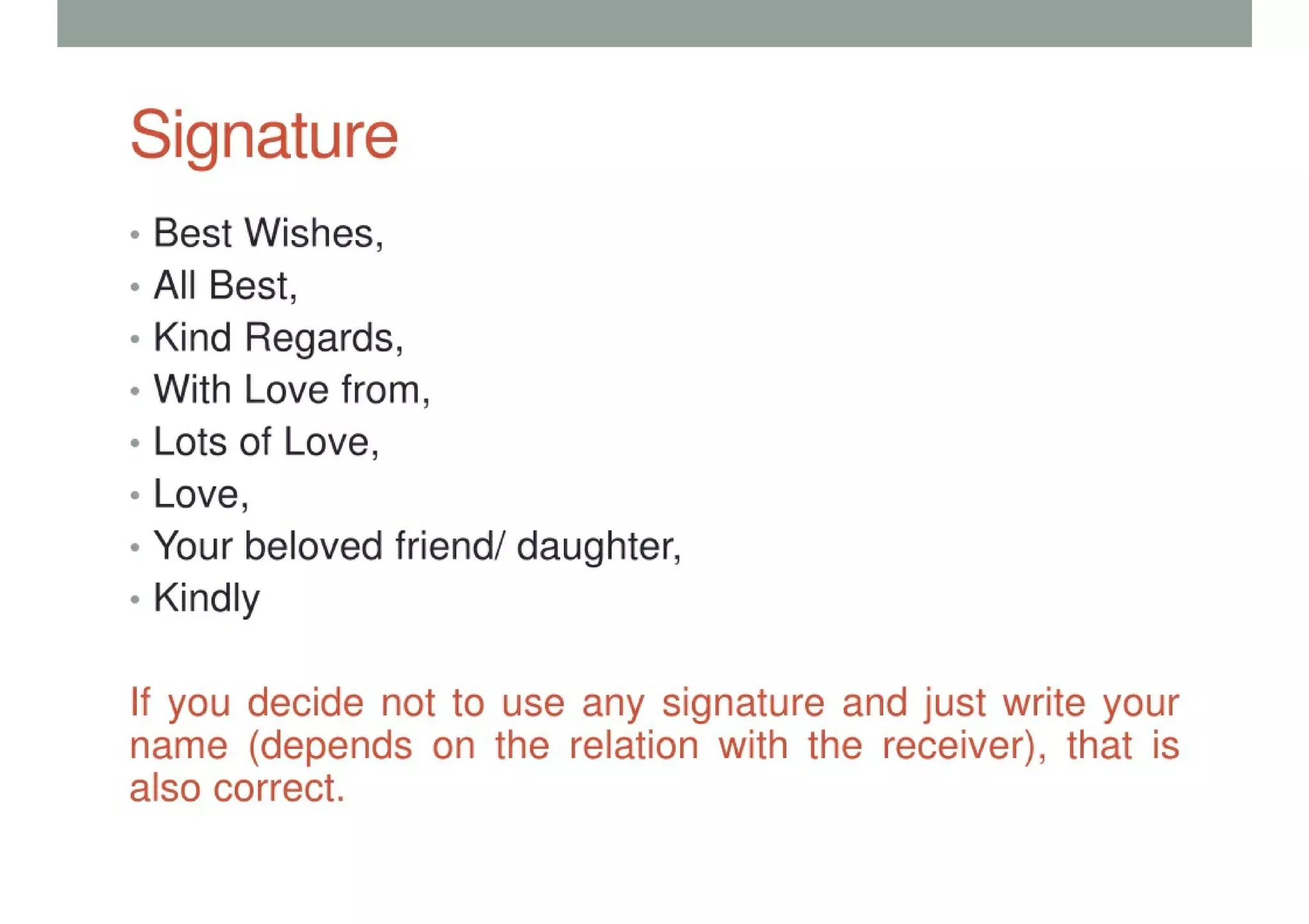 Informal Letter Writing