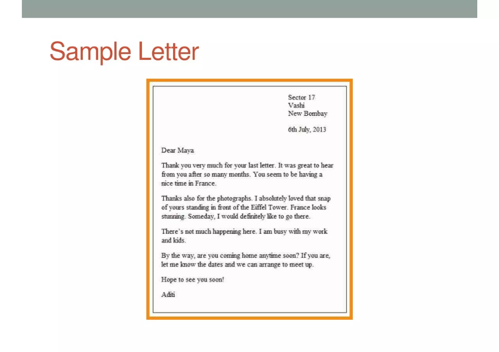 Informal Letter Writing