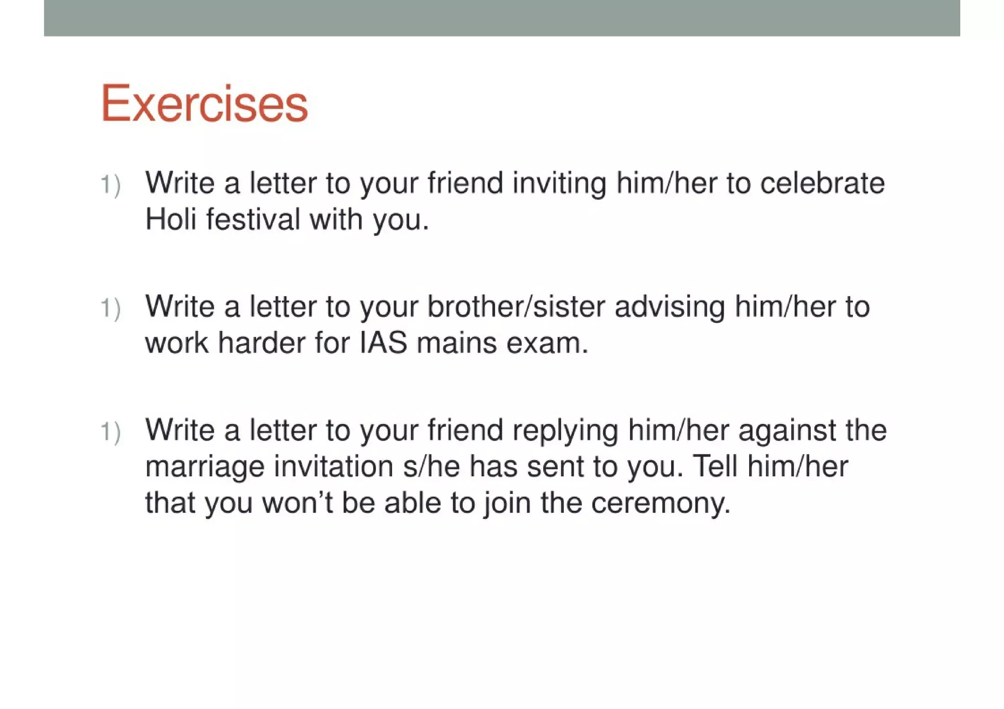 Informal Letter Writing