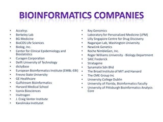 Informal presentation on bioinformatics | PPTX