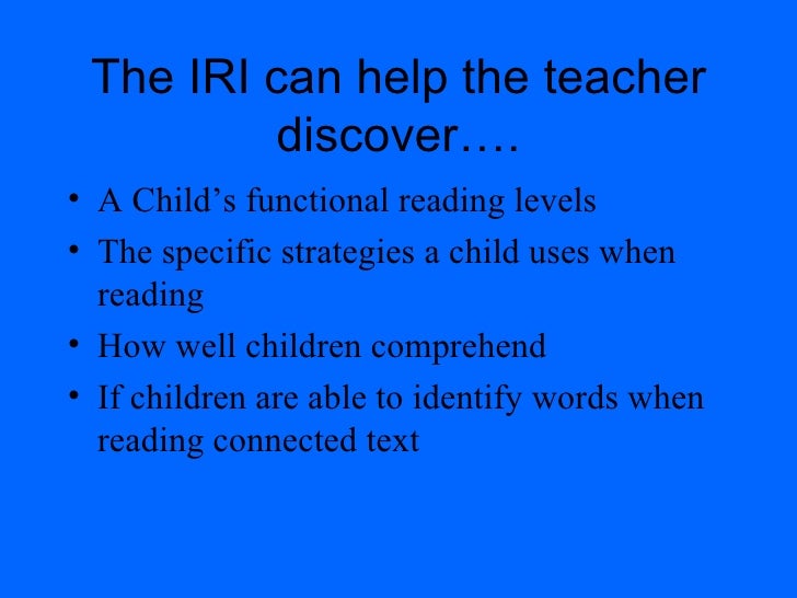 informal reading inventory informal reading inventory