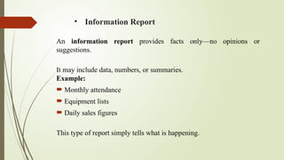 Informal Report and it's types ........... | PPTX