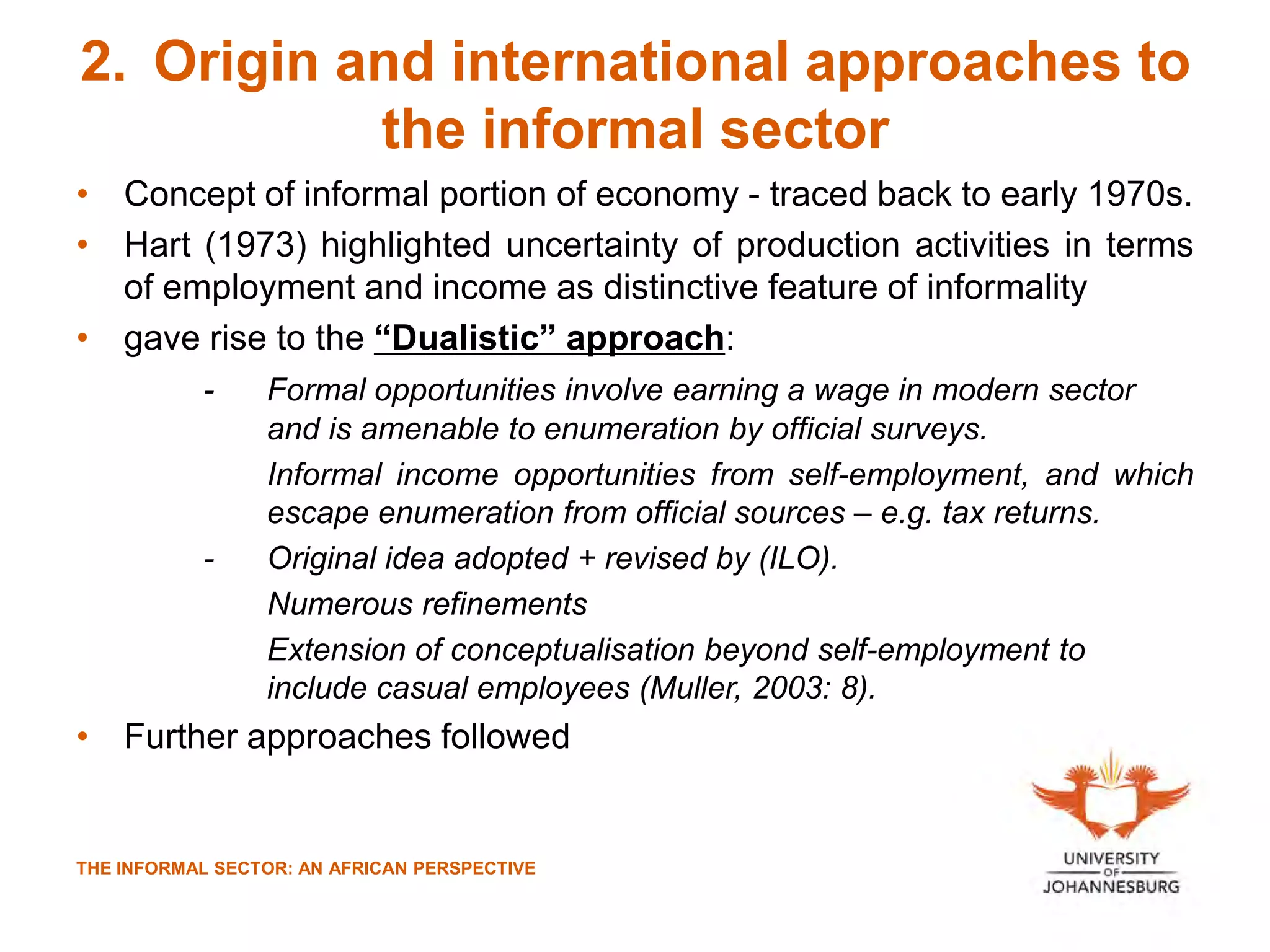 Informal sector an african perspective prof derick blaauw | PDF