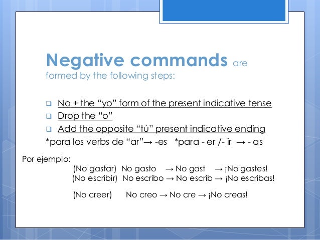 Informal tÃº commands