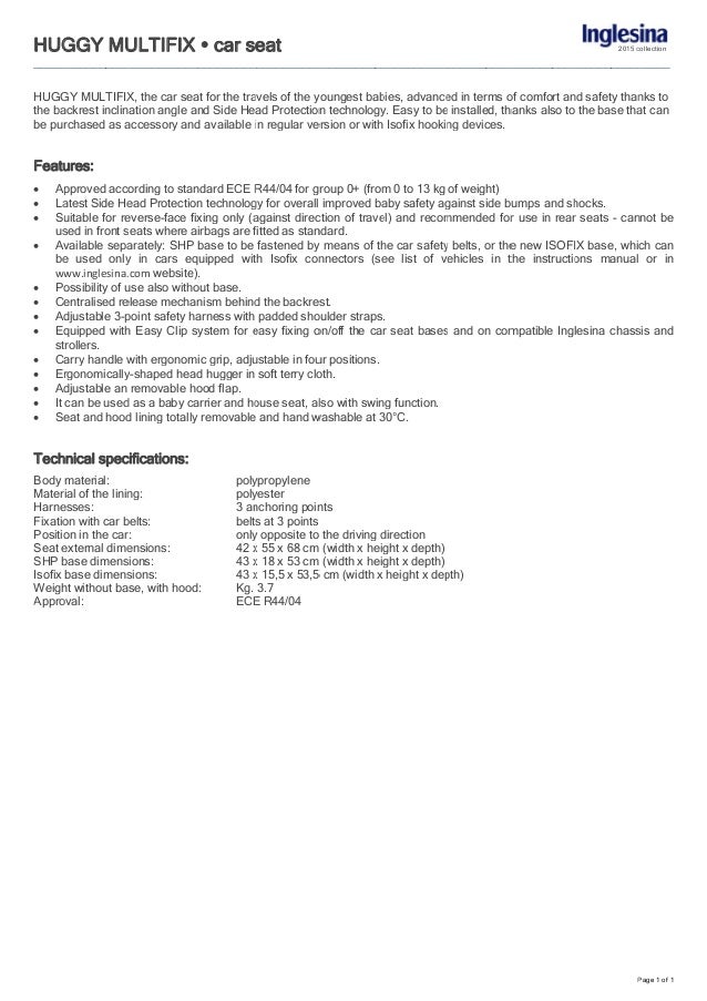 inglesina base huggy isofix