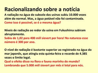 Nível de radiação a que estamos expostos e seus efeitos