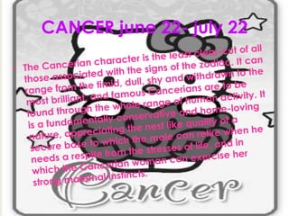 CANCER june 22- july 22
 