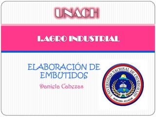 UNACH I.AGRO INDUSTRIAL ELABORACIÓN DE EMBUTIDOS Daniela Cabezas 