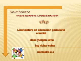 Universidad nacional de
Chimborazo
   Unidad académica y profesionalización
 