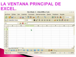 LA VENTANA PRINCIPAL DE
EXCEL .
EXCEL.
 