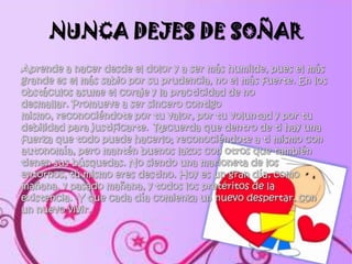 NUNCA DEJES DE SOÑAR
 
