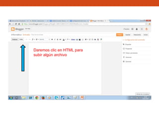 Daremos clic en HTML para
subir algún archivo