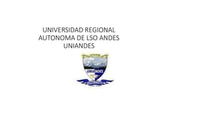 UNIVERSIDAD REGIONAL 
AUTONOMA DE LSO ANDES 
UNIANDES 
 