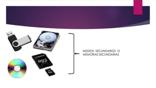 MEDIOS SECUNDARIOS O
MEMORIAS SECUNDARIAS
 