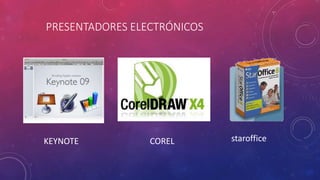 PRESENTADORES ELECTRÓNICOS
KEYNOTE COREL staroffice
 