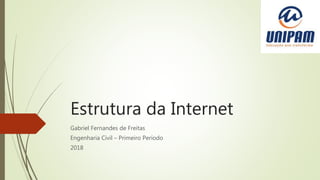 Estrutura da Internet
Gabriel Fernandes de Freitas
Engenharia Civil – Primeiro Período
2018
 