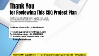 Informatica CDQ Project Plan – Real-World Training Workflow | PDF