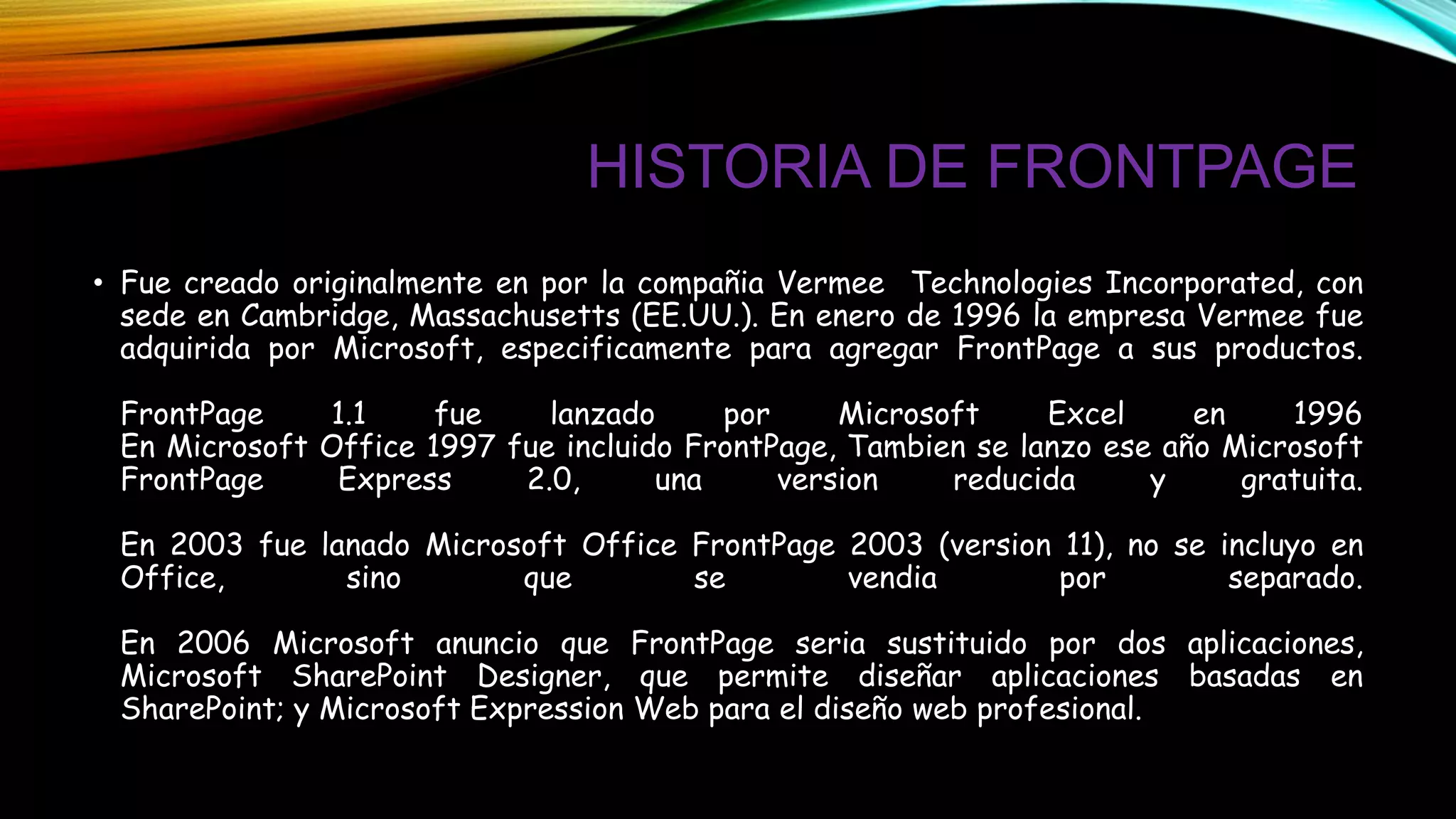 Microsoft Frontpage | PPTX