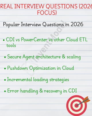 Ultimate 2026 Informatica IDMC CDI PDF Training Roadmap Inside 📄 | PDF