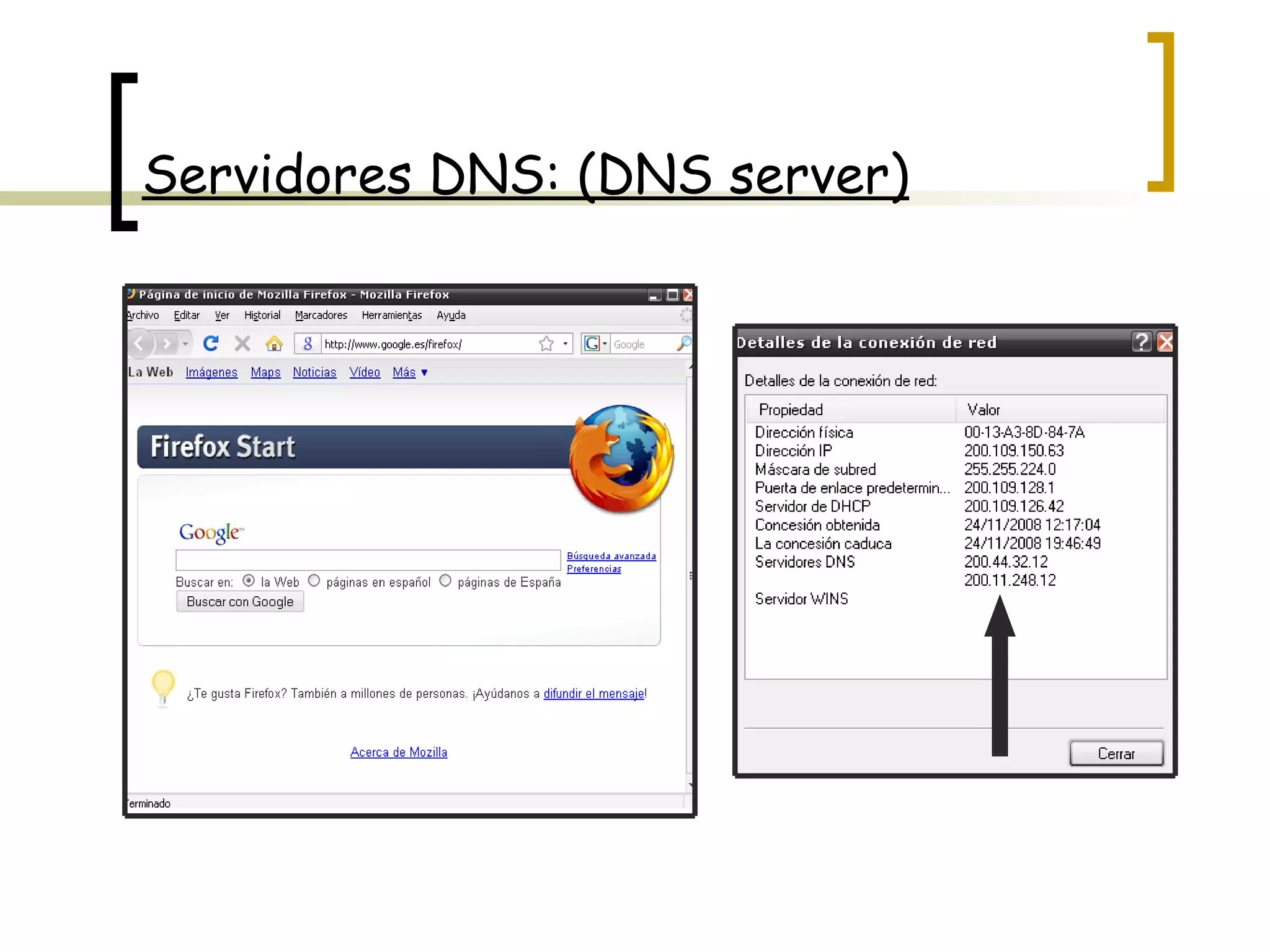 Servidores DNS: (DNS server) 